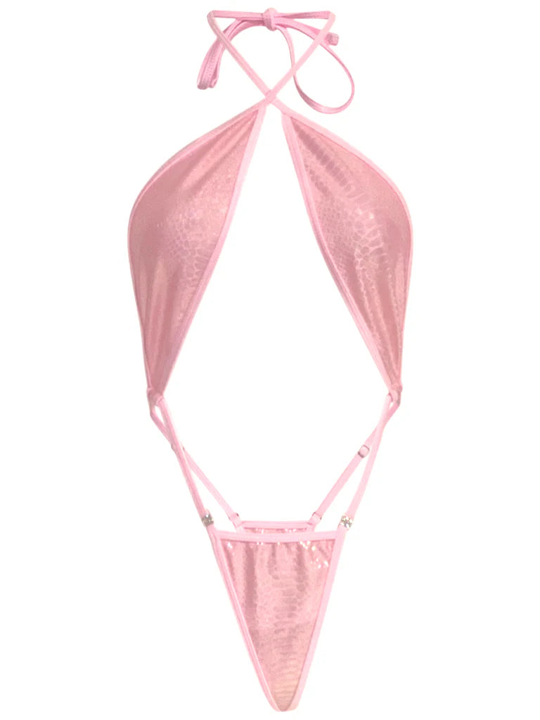 corari Holographic Snake Print Slider Sandals – Stylish & Trendy